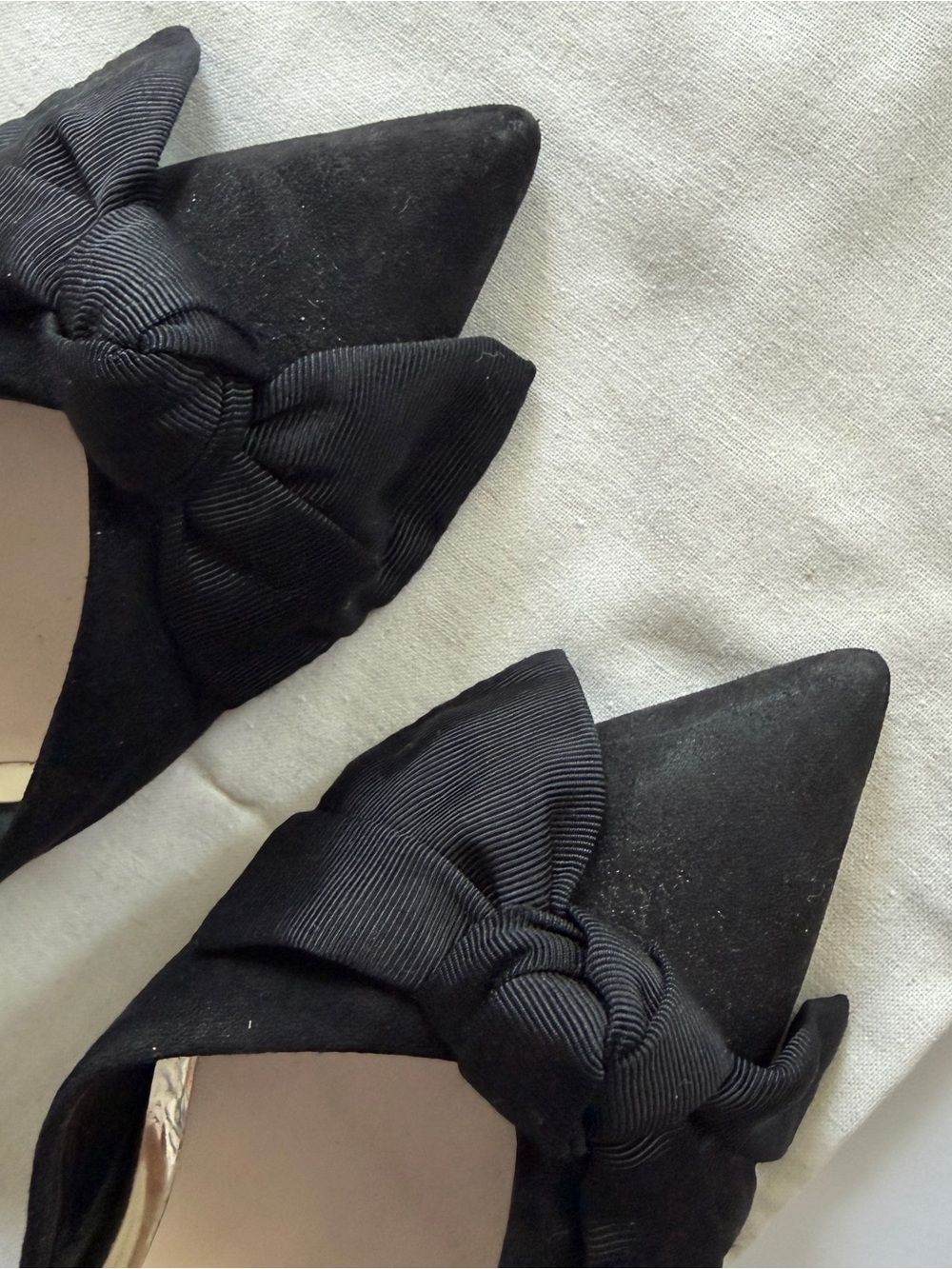 Zara Basic Black Slingback Pumps Bow Pointed Toe EU 39 US 8 - Picture 2 of 10